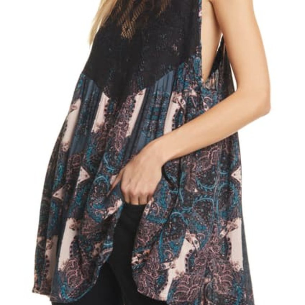 NWT Free People Lace / Print Trapeze Dress / Tunic